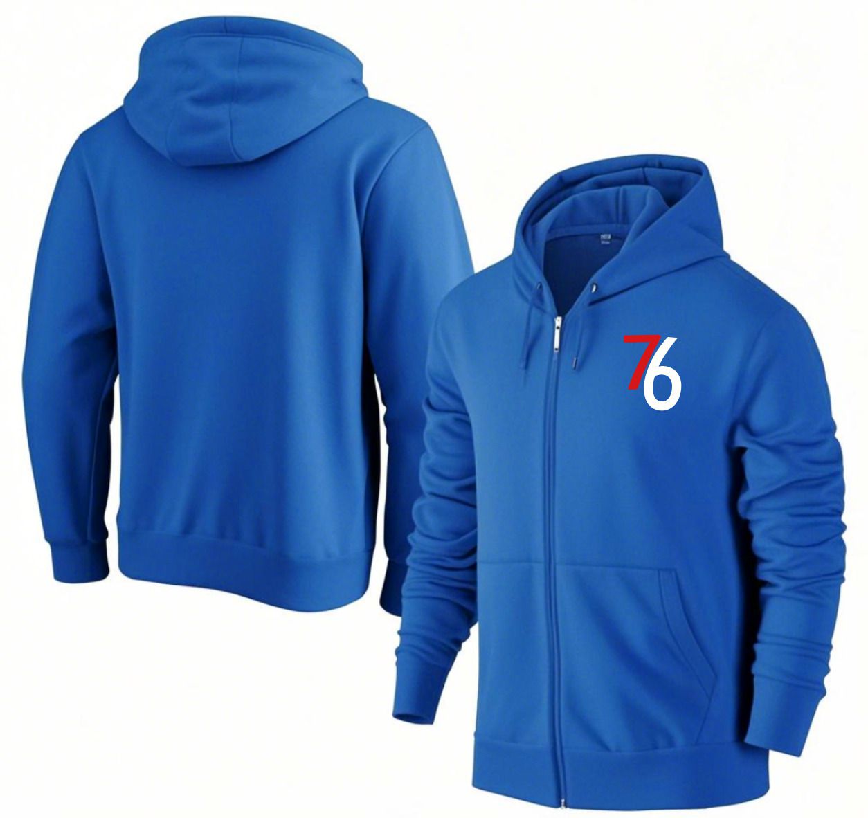 Men Philadelphia 76ers Blue Zipper hoodie 2025 NBA Jersey style 1->boston celtics->NBA Jersey